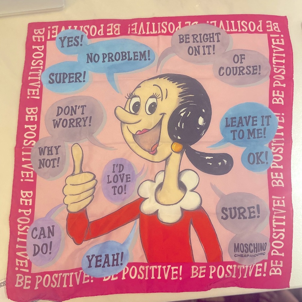 Moschino multicolour silk scarf.